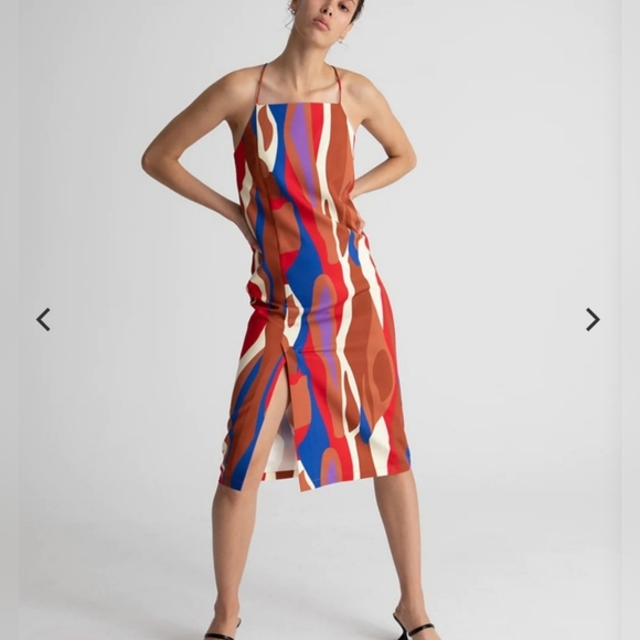 Hosjberg Greta Adele Slip Dress New Anthropologie Retro Mod 70's Pucci S… - Picture 5 of 15